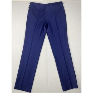 Reiss Christopher Twill Slim Fit Trousers 100% Wool Electric Blue Mens Sz 34x32
